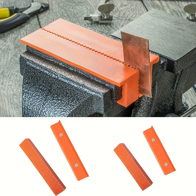 

2pcs Magnetic Bench Vise Jaw Protectors, 4/6 Inch Soft Strips For Home Improvement Tools