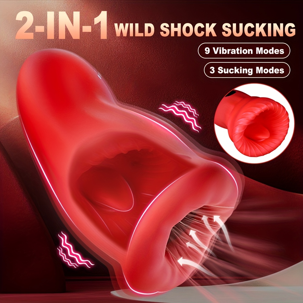 1pc Realistic Pocket Pussy Penis Training Masturbators Sex Toy For Men, Liquid Silicone Tongue Vibrator Rose Sex Toys With 3 Sucking & 9 Vibrating Modes, 360° Wrapping Sucking Vibrator Couple Sex Toys