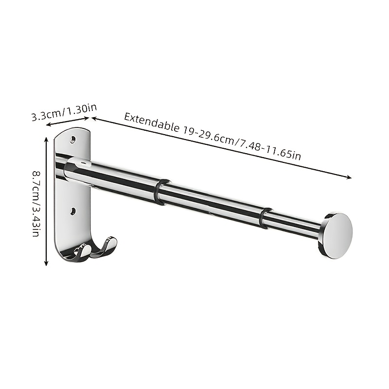 TEMU Wall-mounted Storage Rack – Construction With Hooks, Offering Extra-large Storage Space. The Extendable Rod To Various Spaces, Keeping Hangers
