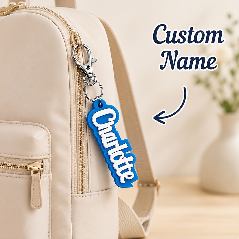 TEMU Llavero 2D , [Personalizado] 1 pieza con personalizado, llavero acrílica con , del alfabeto, regalo de graduación, recuerdo, placa con de texto