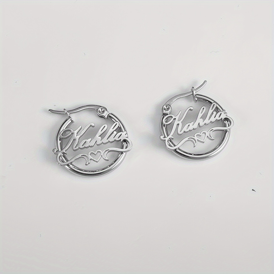 Personalized Name Hoop Earrings - Custom Stainless Steel Jewelry With Any Name