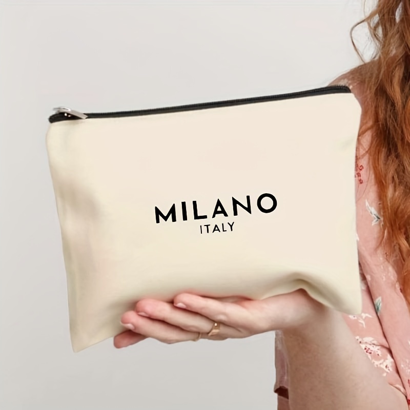 

Milano Italy Pattern Cosmetic Bag Makeup Bag Cute Travel Bag, Lightweight Makeup Organizer For Travel Essentials