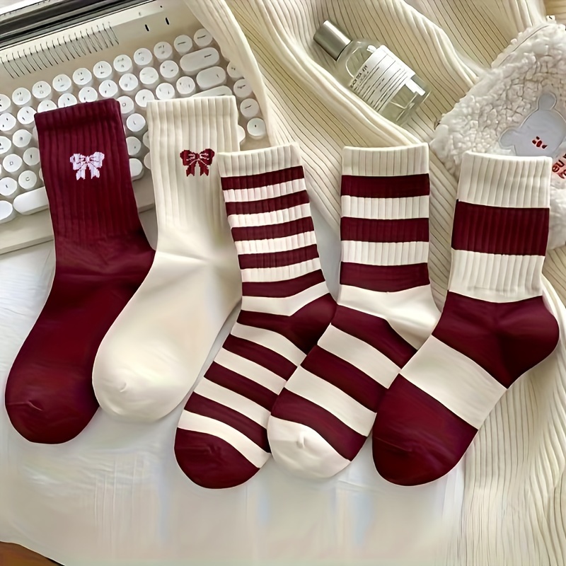 

's Knee-length Bow - 3 Pairs, Striped (95% , 5% ), , - & Knee-