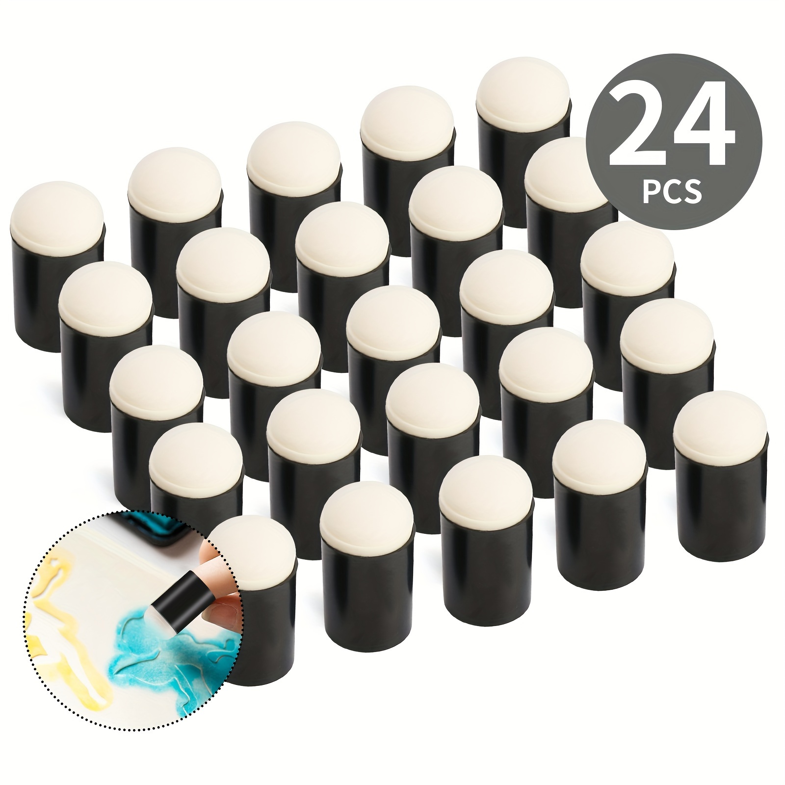 TEMU [customer Favorite] 24pcs Sponge Daubers By Stlekan - For Ink, & Paint Application - For Stenciling & Effects