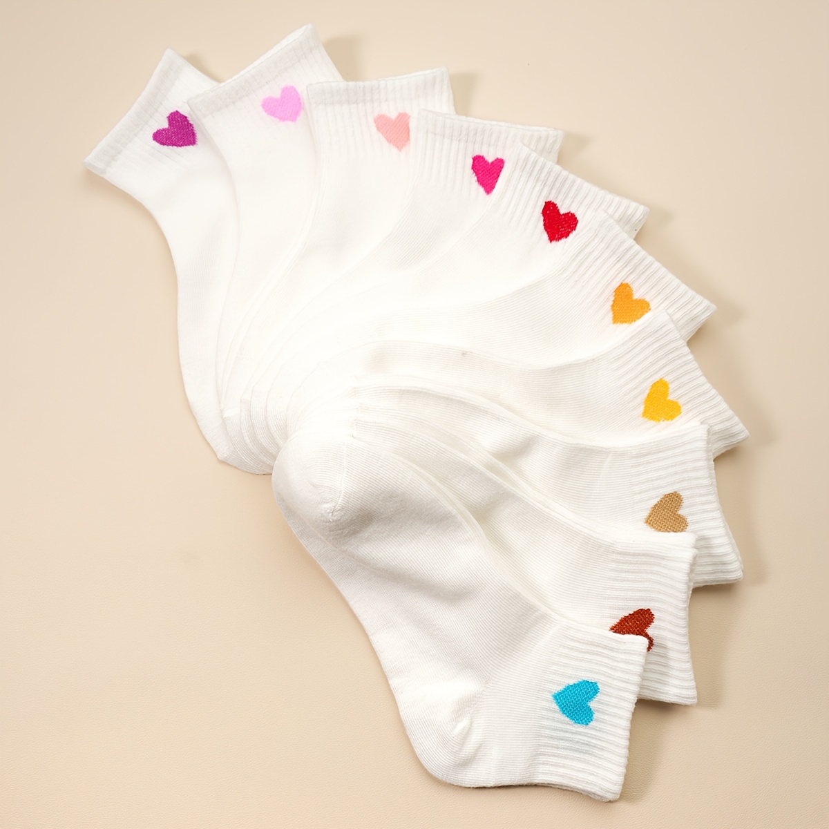 E-shop 10 Paar Bunte Herz-Socken – Bequeme und Stilvolle Alltags-Essentials