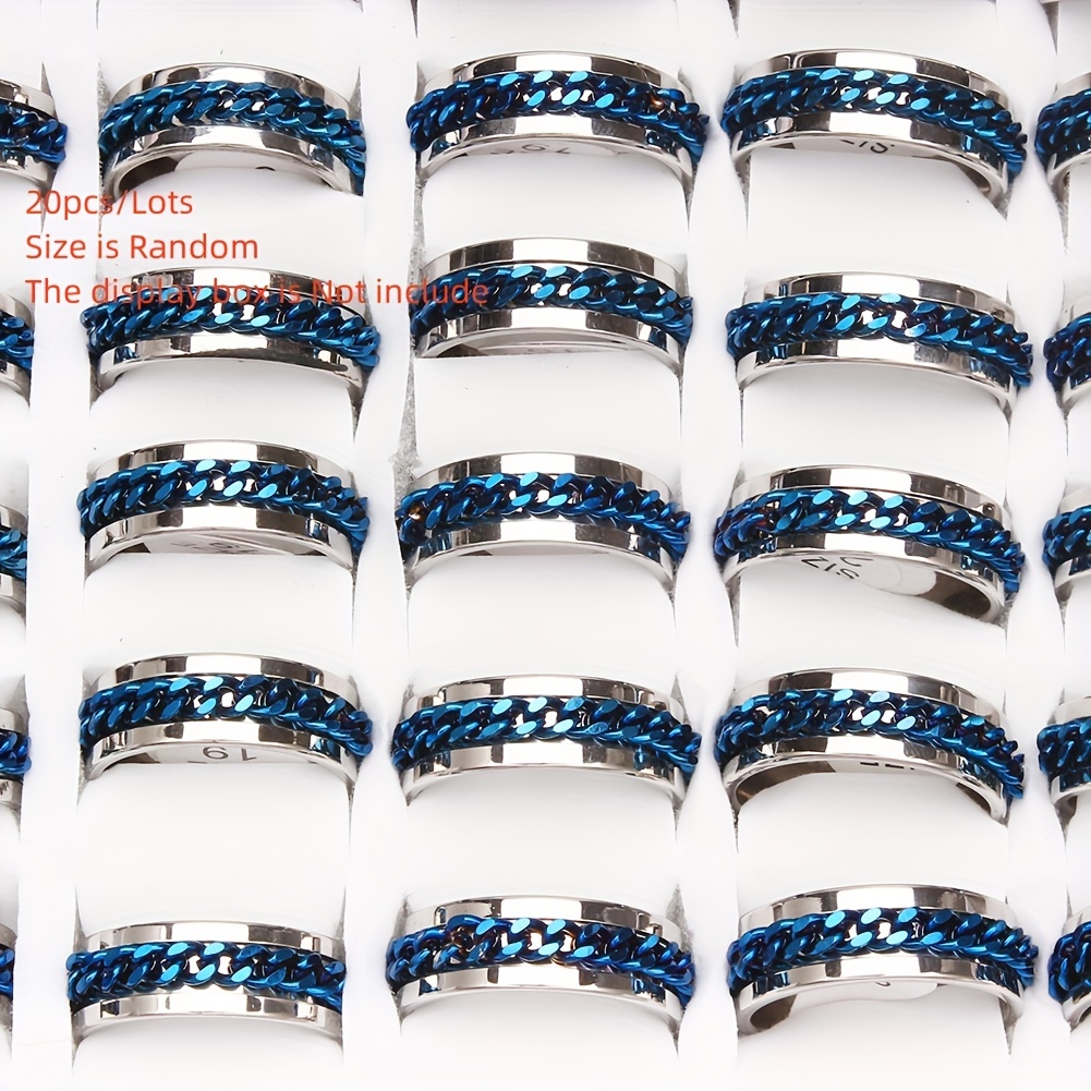 wolesale lots 20pcs mens womens ring creative mens fashion   rotation stainless steel ring personality ring gift size 17 18 19 20 21mm Product details 0