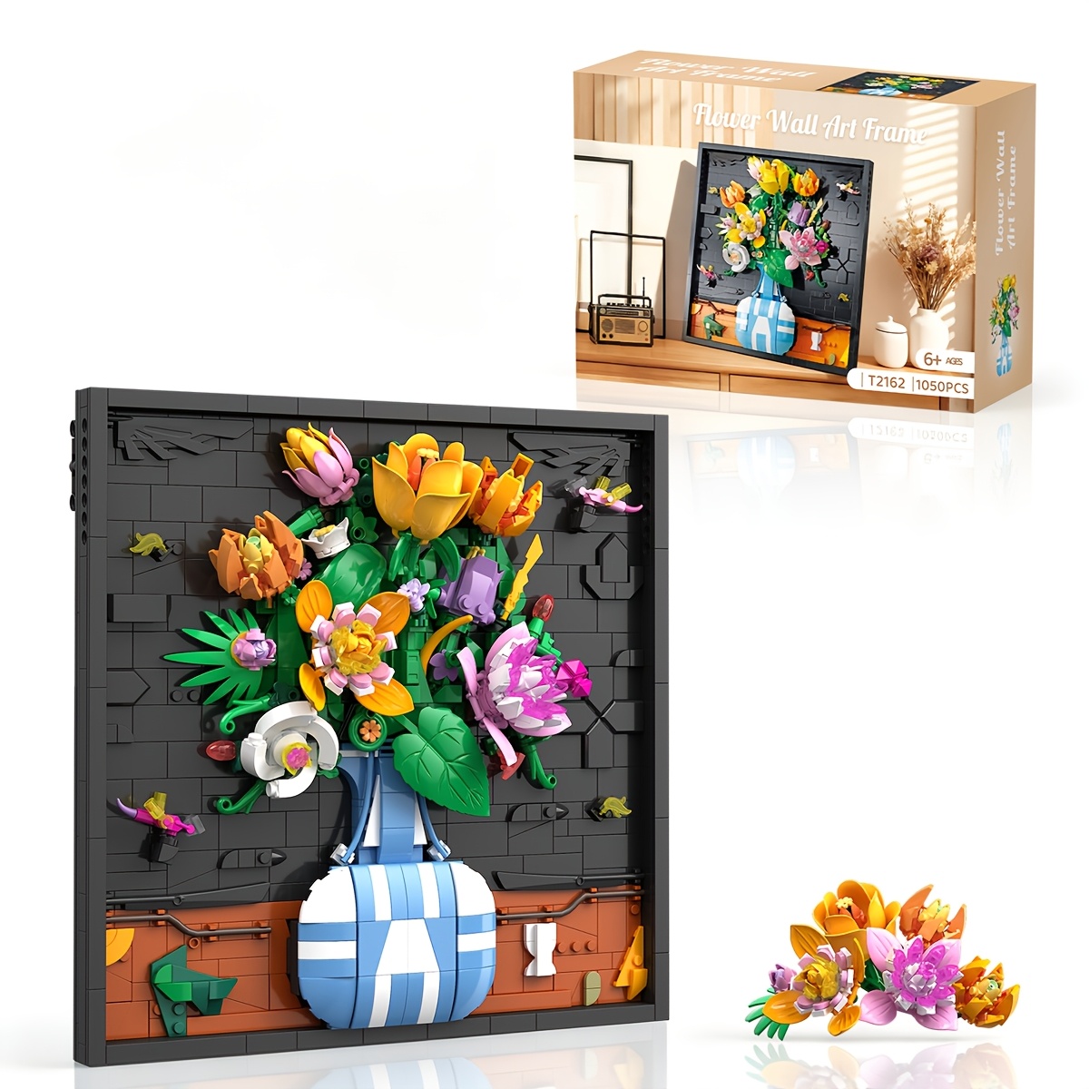 1050pcs Multicolor Floral Mural Picture Frame Assembly Block Toy