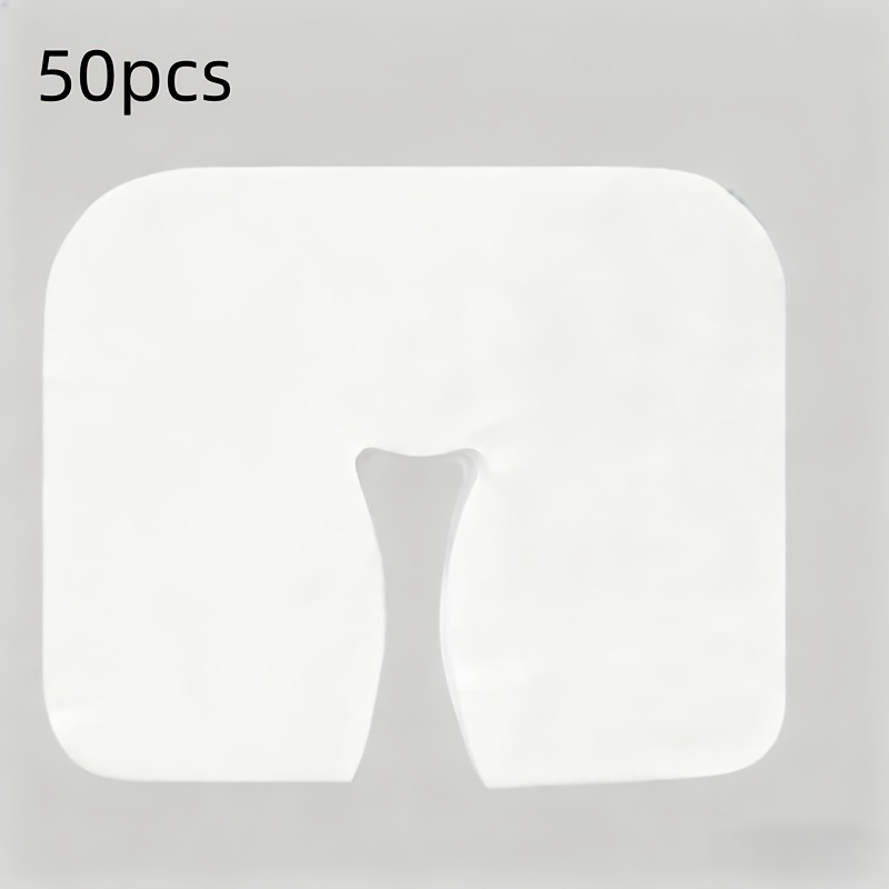 Image of 50pcs Face Cradle Cover, Soft Disposable Towel For Massage Chair, Face Support For In Spa, Comfortable Support For Spa And Relaxation, Home Use