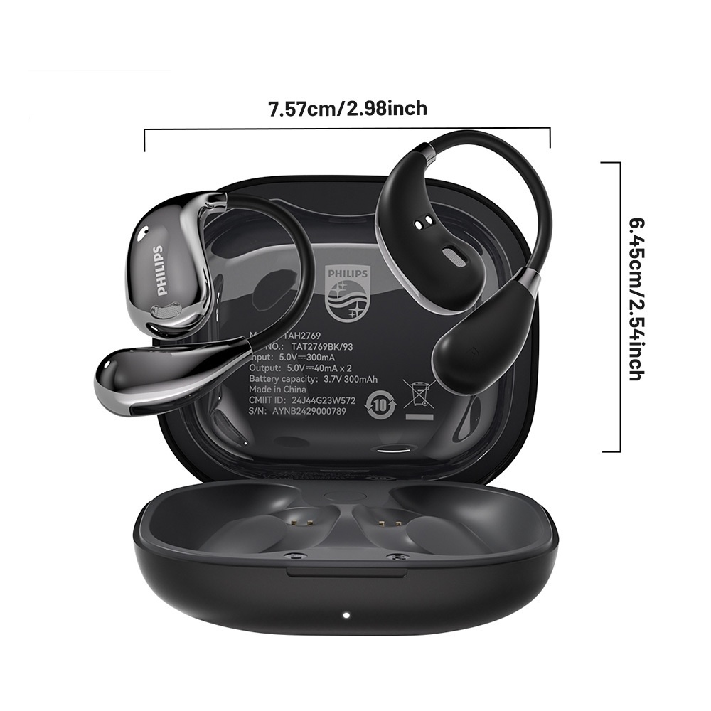 PHILIPS 2025 Draadloze Oordopjes - Laatste V6.0 Upgrade, met Lage Latentie, Lange Batterijduur, Geluidsisolatie en een Microfoon, Ideaal voor Gaming, Sport en Muziek. Perfect voor Atleten of Iedereen die Koptelefoons gebruikt voor Langere Tijden