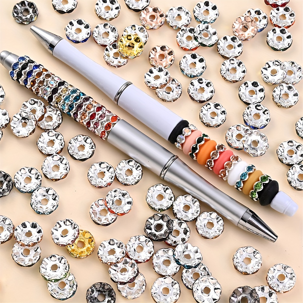 

30 Pcs 12mm Alloy Round Spacer For Jewelry Making Diy Bracelets Phone Pendants Pen Accessories