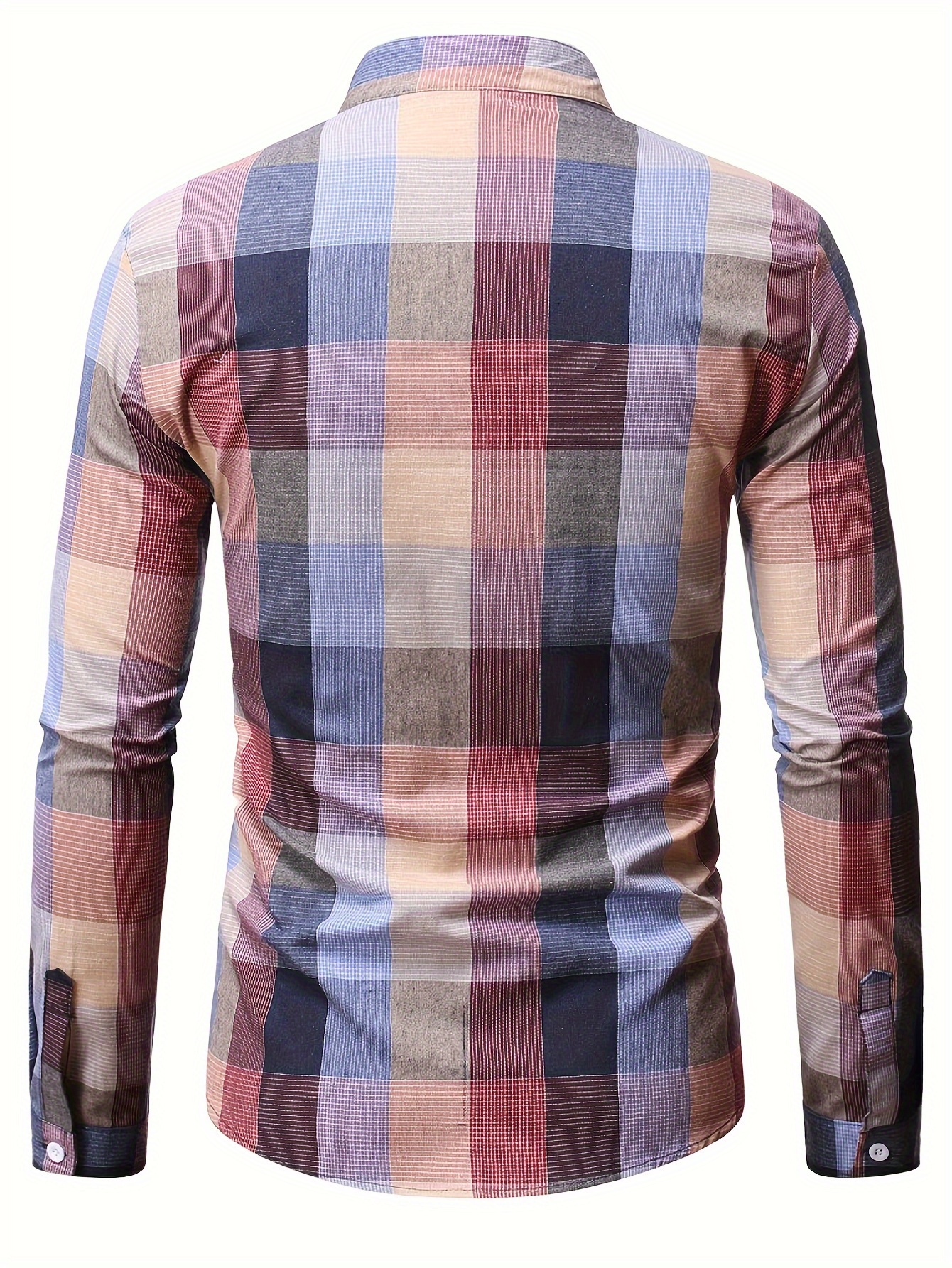 Camisa de Hombre Clásica a Cuadros de Manga Larga con Botones, Diseñada para Ropa de Exterior de Primavera y Otoño, Camisa Casual de Hombre a Cuadros de Manga Larga, Camisa Casual de Hombre a Cuadros de Manga Larga, Elegante y Sencilla, a la Moda y Versátil, Adecuada para Citas, Ocasiones Sociales y