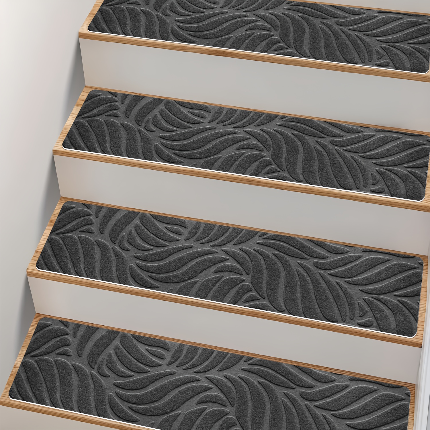 TEMU 7/15 pièces Lot de Marches d'escalier Antidérapantes Auto-adhésives, 3D - Tapis de Sécurité Antidérapants, 30x8 Pouces pour Intérieur/Extérieur,