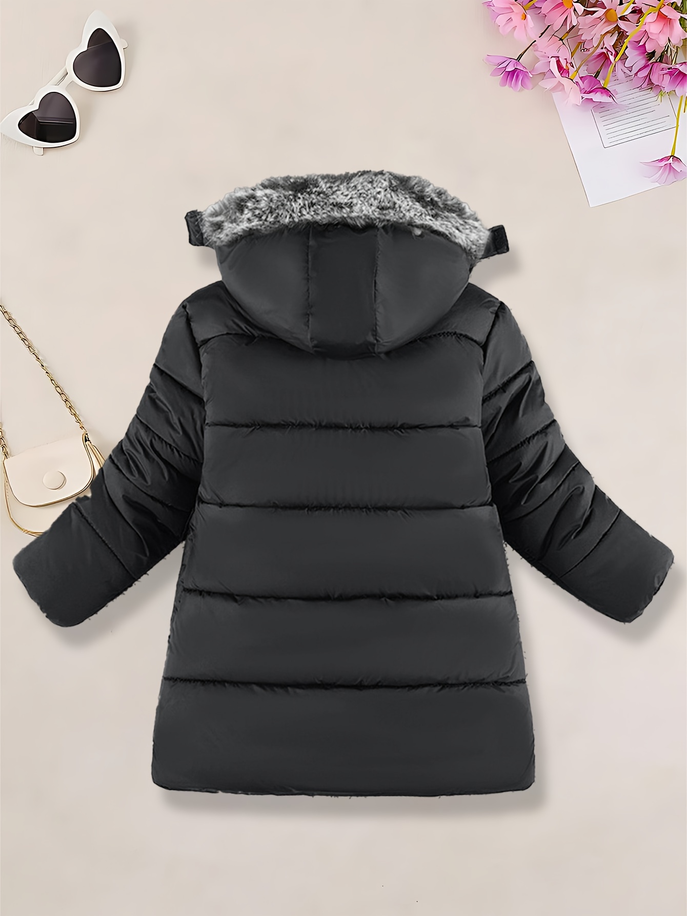 Boys' Heavy-Duty Winter Jacket - Navy Blue Hooded Coat with, Machine Washable Cold Weather Outerwear for & Kids - Warm Outer Jacket for Skiing, School, Playdates