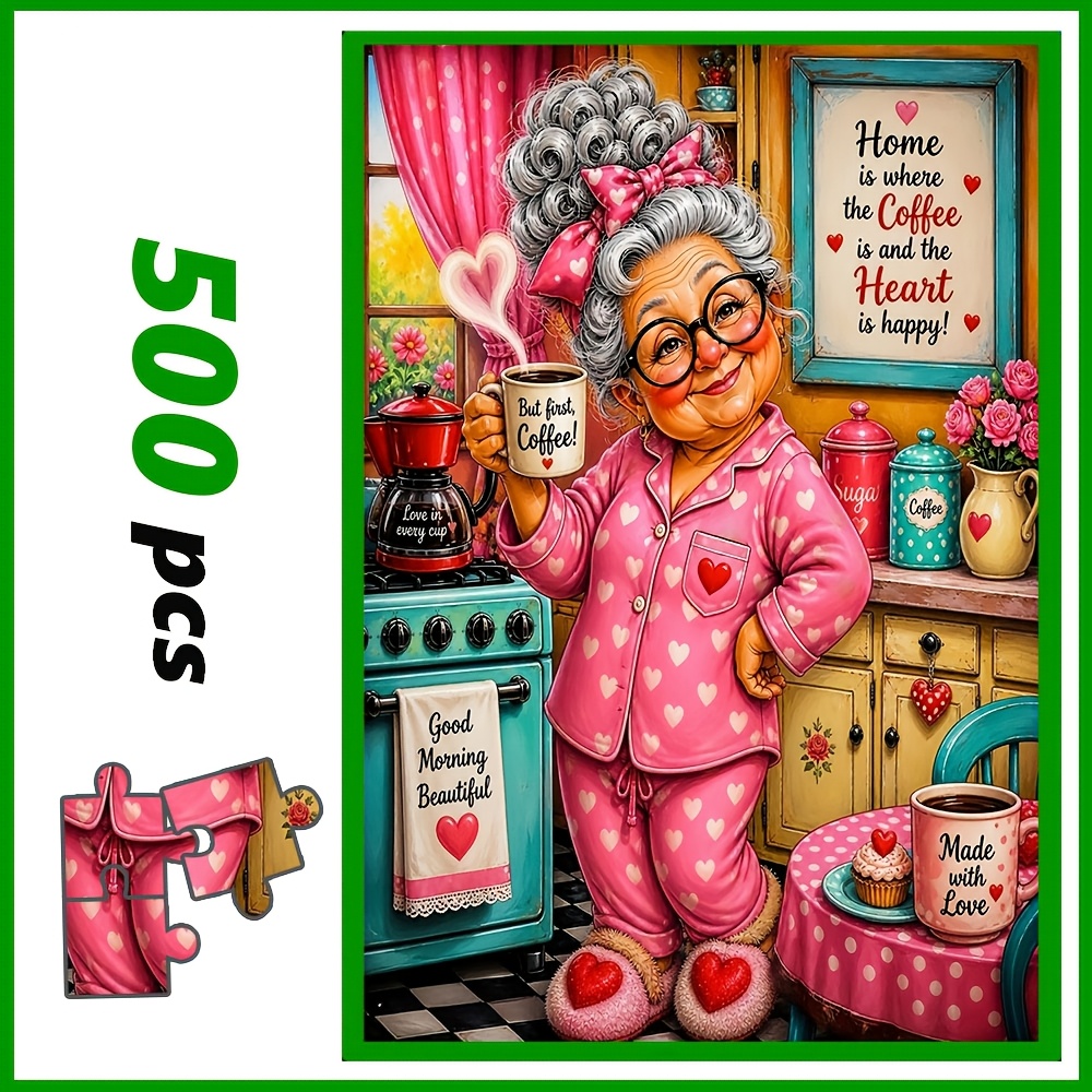 TEMU 500pcs/1000pcs Adult Jigsaw Puzzle, Large Puzzle Gift For Family Interaction, Diy Puzzle For Home Decor, High-quality Family Fun Puzzle Designed