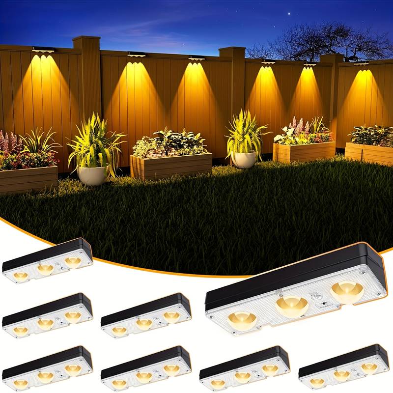 Luci Solari Parete Esterno 4 Pezzi | RGB 7 Colori Con Pannello, Impermeabile Per Giardino