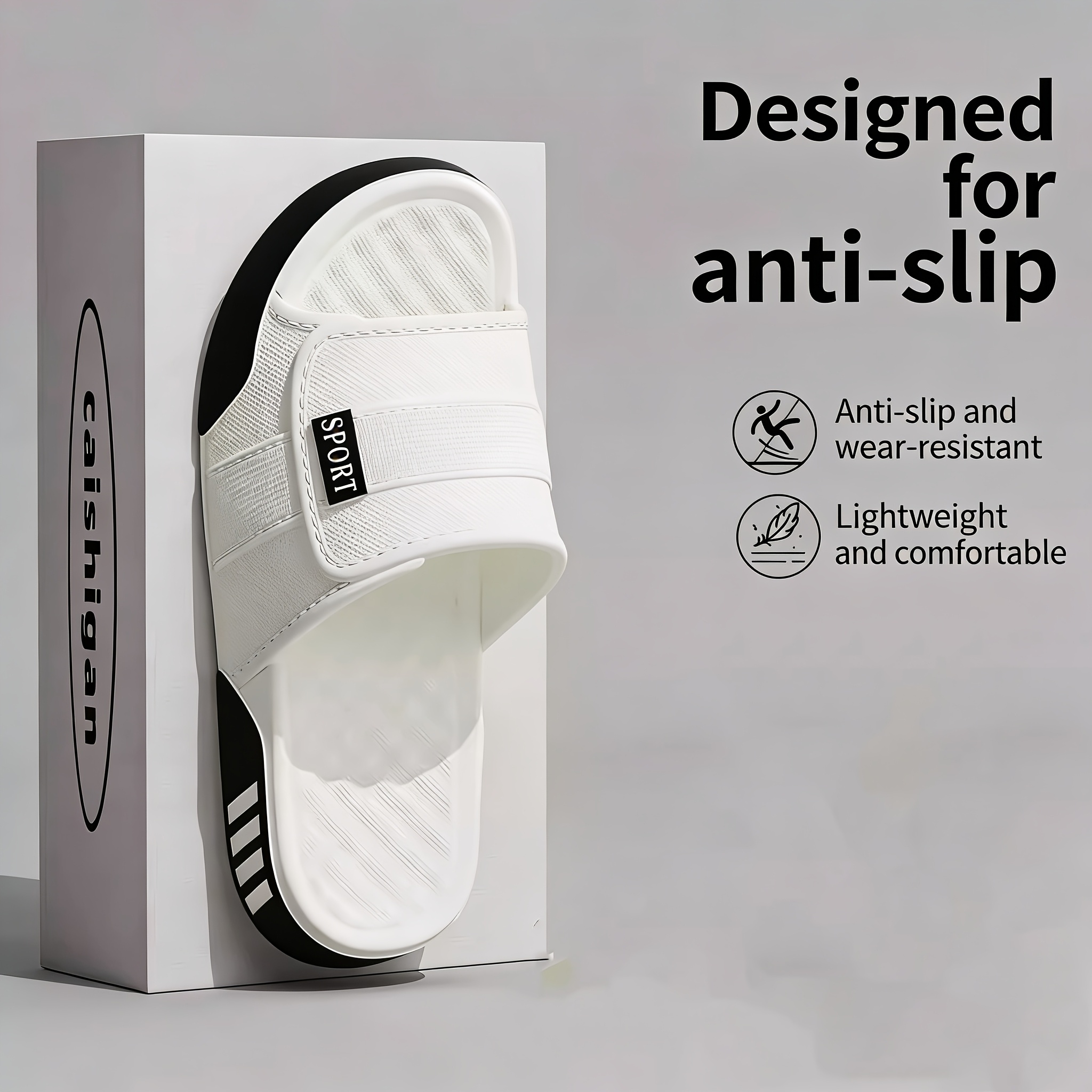 TEMU Chanclas deportivas de de EVA para hombre - Sandalias antideslizantes con gruesa de 3.0 cm, chanclas con cojín ultrasuave para verano, gimnasio,
