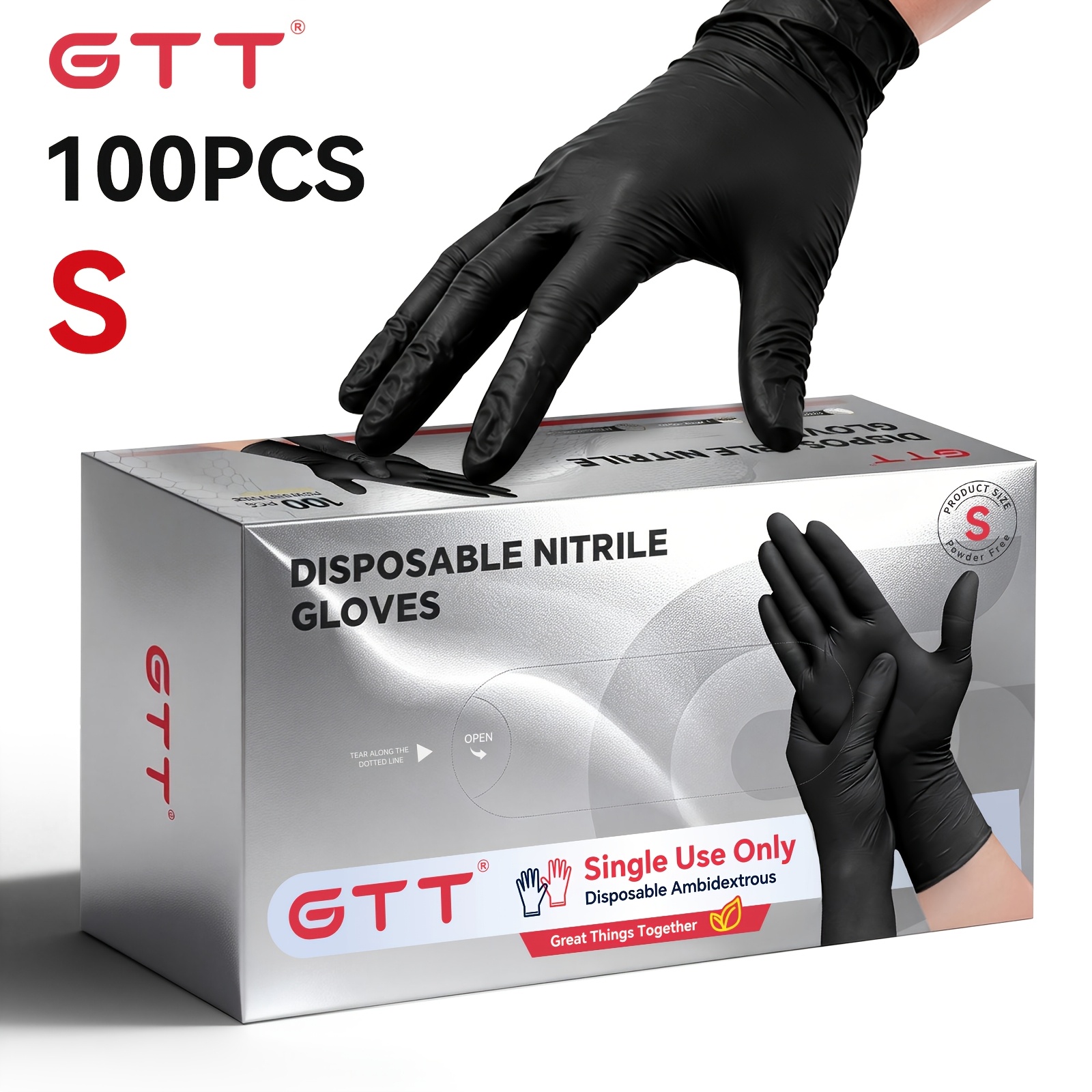 1000/400/200/100pcs Disposable Gloves, Black Nitrile Disposable Gloves, Flexible And Snug Fit, -Free Formula, Designed for Maintenance Teams, Suitable for Household Cleaning, Tattooing, Spray Painting, Car Washing