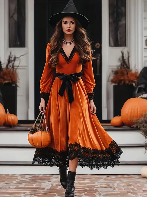 black and orange lace dress Orange and Black Velvet Aso Ebi Lace Dress Styles