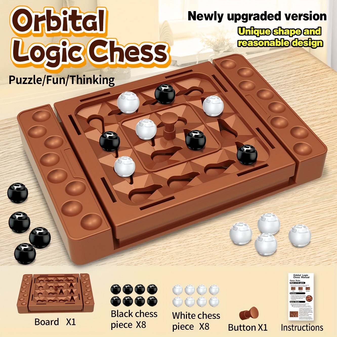 Logic Board Game for Kids Ages 3 and Up, Strategy Game with High-Quality ABS Plastic, Ideal for Family Gatherings, Parties, and Travel