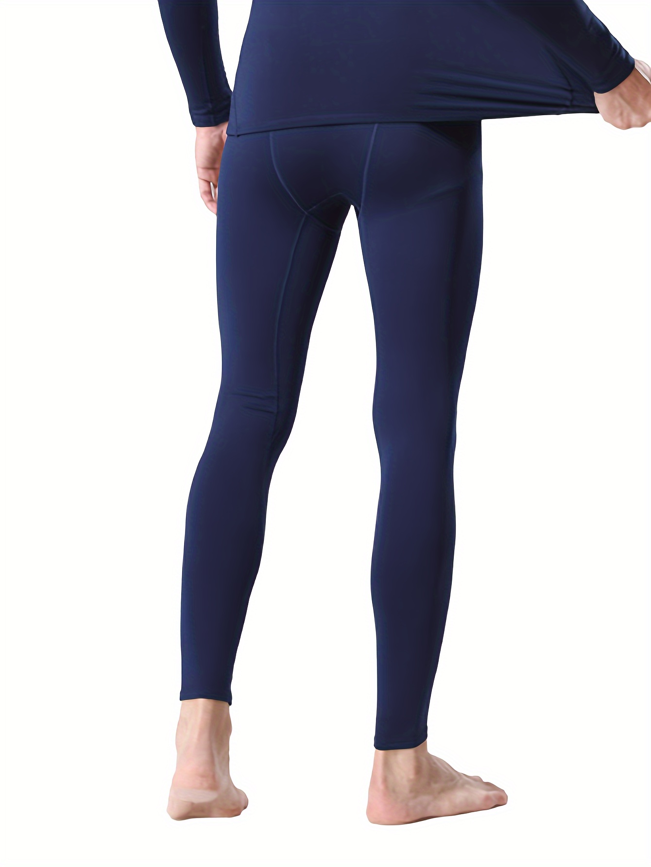 3pcs mens fleece lined warm compression pants 4d elastic Temu