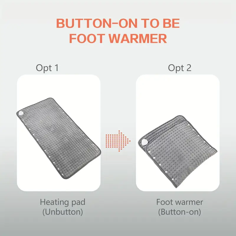 extra large 2 in 1 heating pad warmer 9 temperature settings 4h auto shut off washable fast heated electric heating pads for back feet shoulders polyester 110v 120v us plug Product details 7
