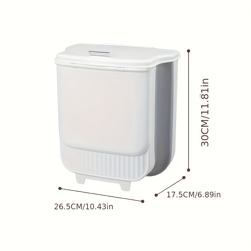 TEMU Kitchen Trash Can Collapsible Household Cabinet Door Wall-mounted Trash Basket With Lid Toilet Toilet Storage Trash Basket