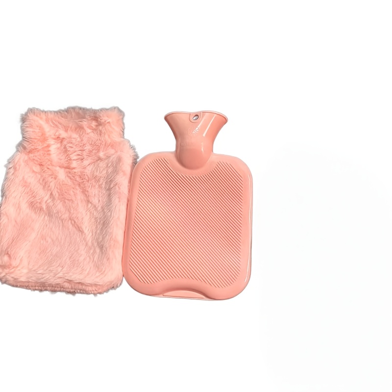 Image of Hot Water Bag Imitation Rabbit Fur Women' Injection Hot Compress Special Cover Hot Compress Tummy Menstruation Warm Waist Hot Water Bag
