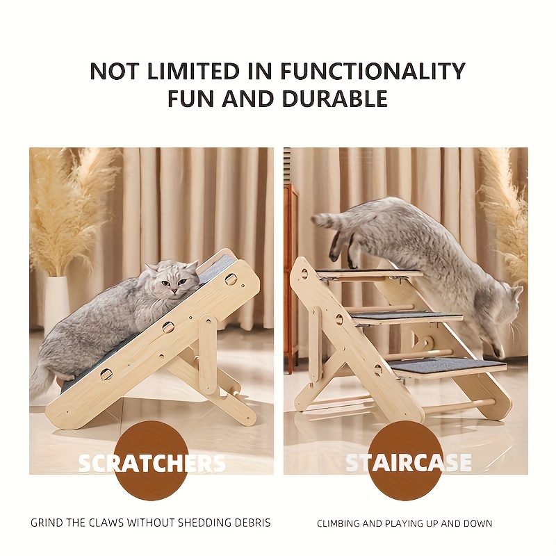 folding multi functional cat scratch board wooden non slip Temu