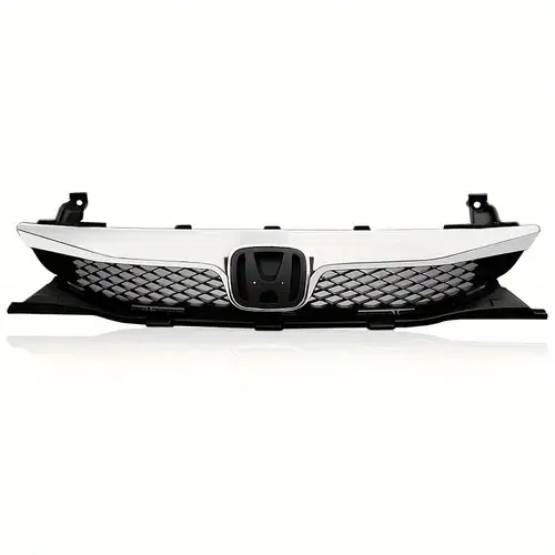 Front Upper Grille Cover For 2022-2024 Honda Civic - Black, Direct Replacement