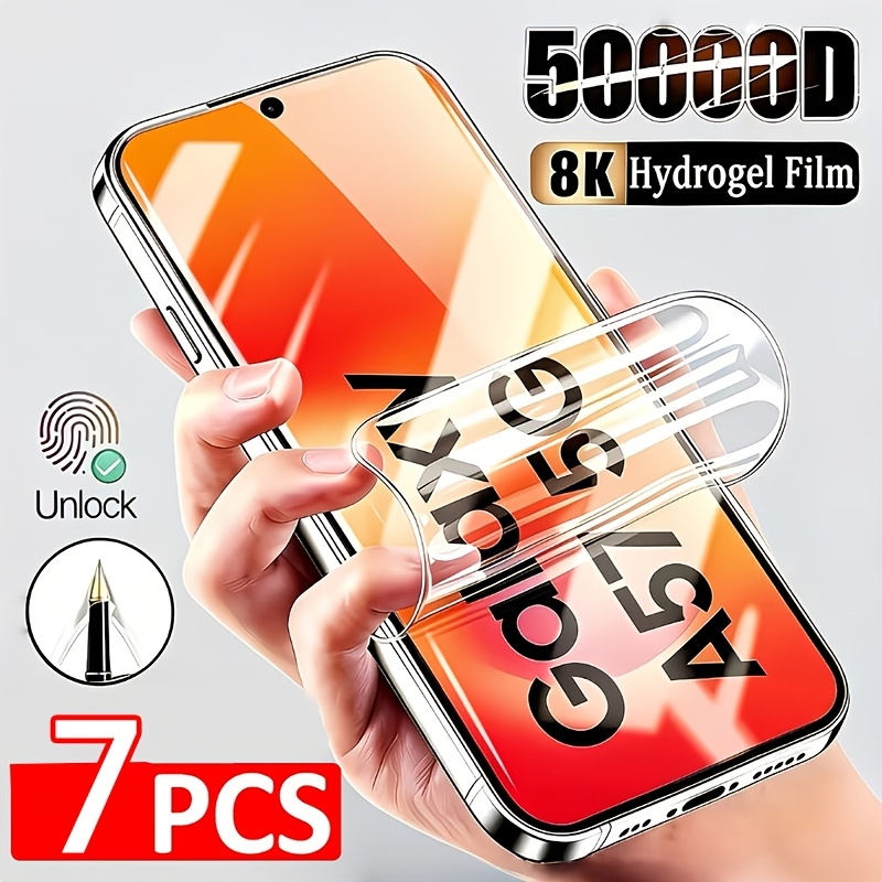TEMU Protector de pantalla de hidrogel HD de cobertura total, 7 piezas, para for Galaxy