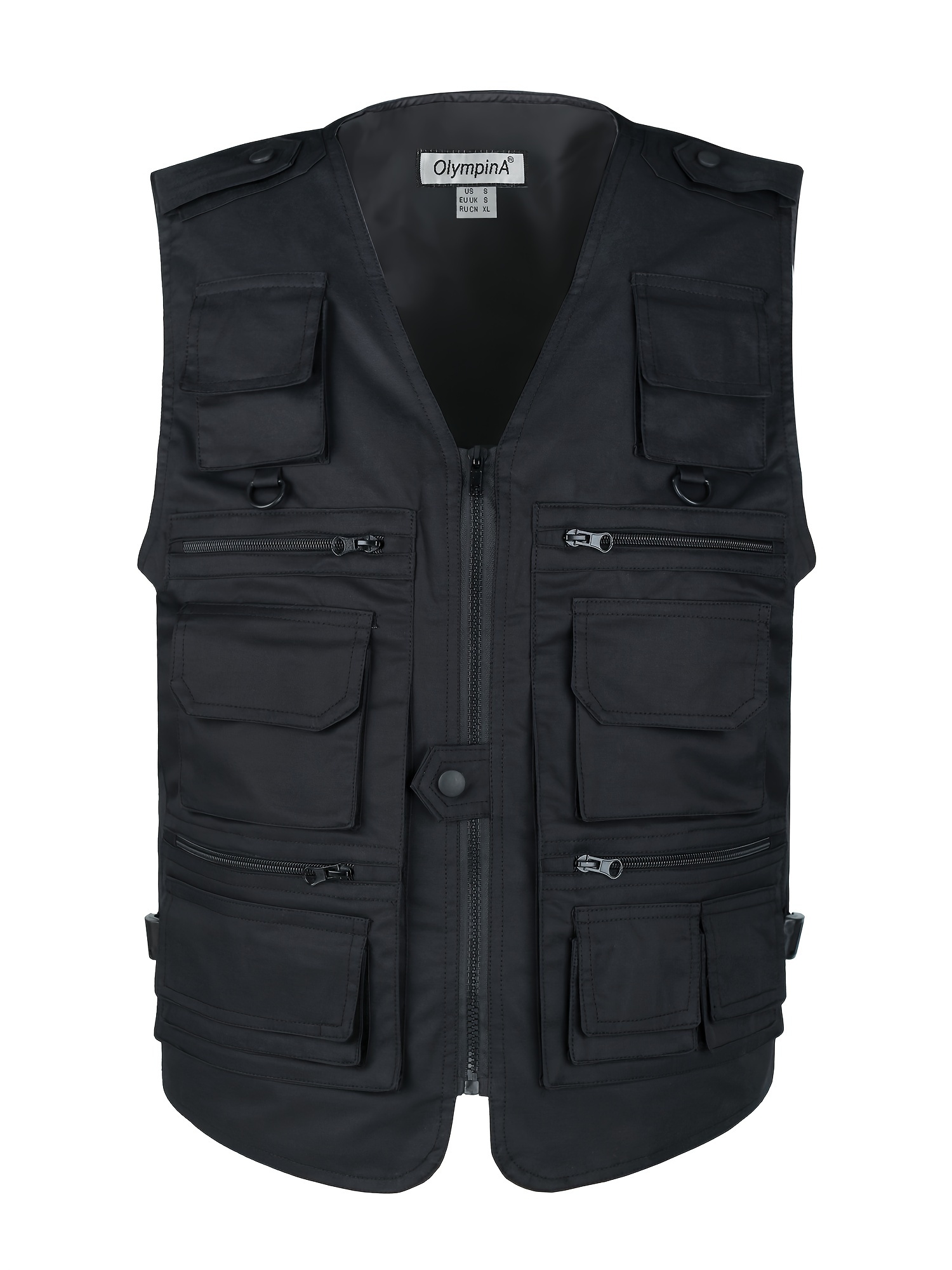Multi Zipper Pockets Vest Men's Casual Stand Collar Zip Vest - Temu