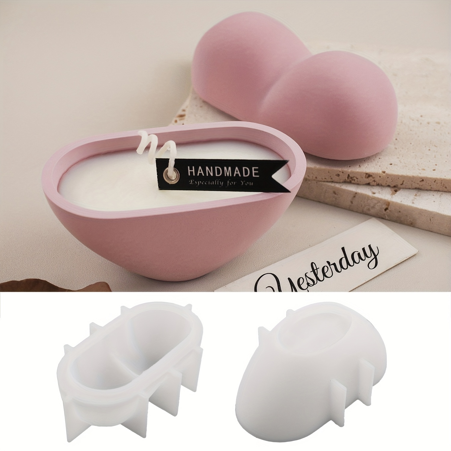 Image of Resin Silicone Mold Love Storage Can Resin Dropping Mold Handmade With Lid Gypsum Cement Clay Mold Love Candlestick Candle Cup Storage Can Silicone Mold Desktop Love Ornament Mold Gift Making Mold