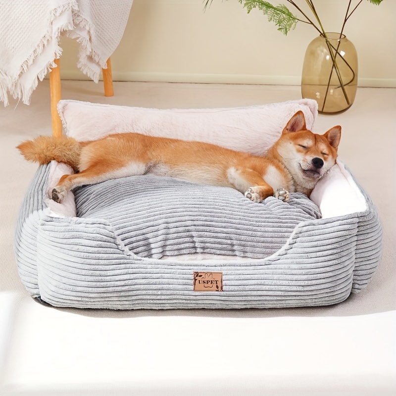 1pc detachable and washable corduroy back dog nest warm cat nest mat sleeping warm furry nest winter   Product details 1