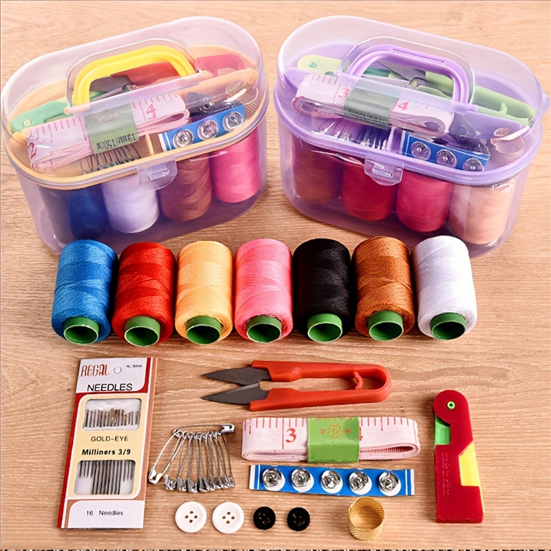 

1pc 45pcs Fine Sewing Treasure Box, Sewing Box Set, Sewing Kit, Sewing Set, Paper Card Bag Needle, Gift