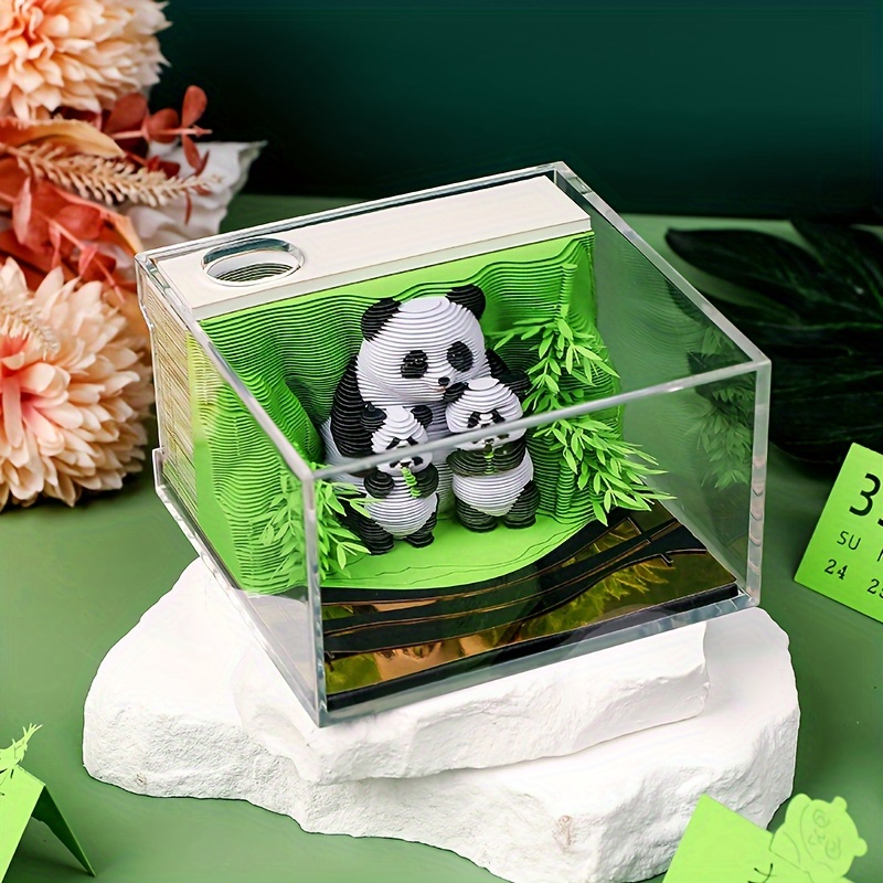 2025 3d stereoscopic panda calendar creative paper sculpture - Temu