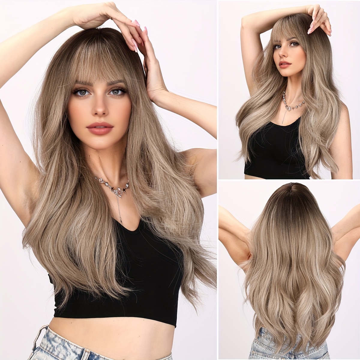 

New Stylish And Elegant Brown Wig - Women's Synthetic Wig -26 Inch Fashionable Ideal Choice For Women, Heat-resistant, Suitable For Daily Wear And Parties