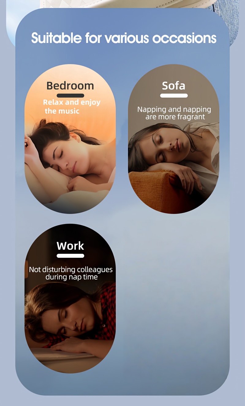 Bone Conduction Wireless Sleep Music Box - 3rd Gen High-Tech Under-the-Pillow Design, Exclusive Music Without Distractions, White Noise Reduction, Timed Shutdown, Supports Card Mode, Rechargeable Lithium Battery, Type-C Charging, Portable Audio Device for Relaxation, Sleep Aid, Sleek Cylindrical Design, Durable Construction