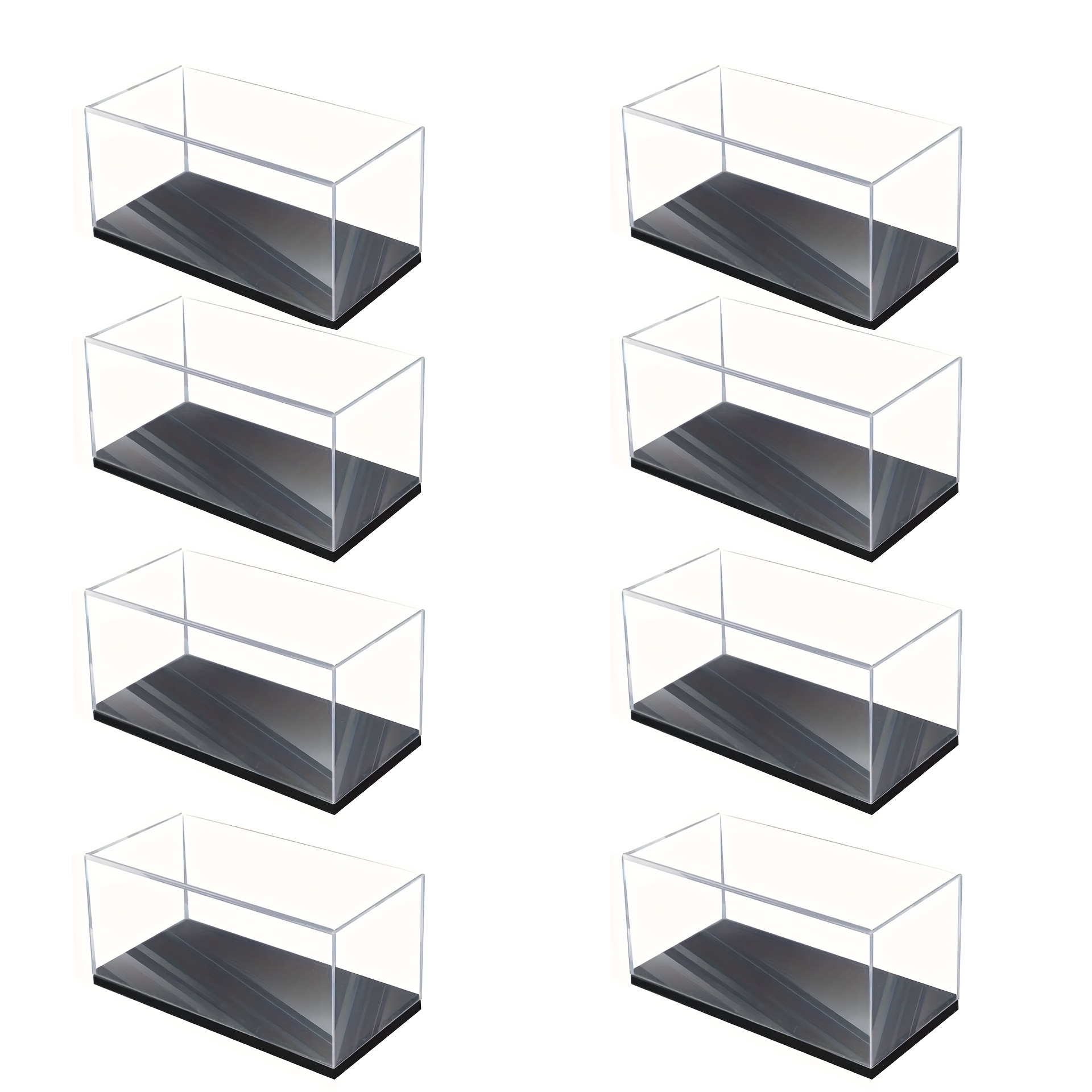 TEMU 8 stuks 1/64 Schaal Displaydozen, 10,59 x 4,6 x 4,6 cm Transparante Plastic Auto Speelgoed Opbergdozen, Geschikt voor Verzamelaars