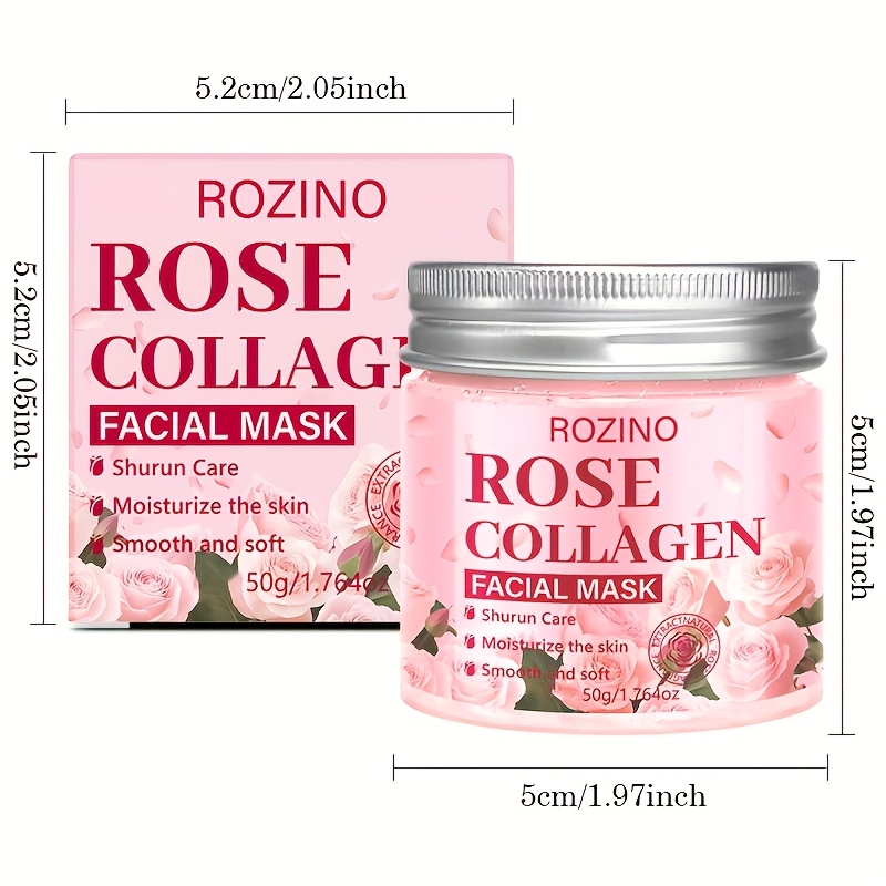 Image of Lift And Firm With The 50g Rose Collagen Mask, Reducing Dullness, Dark Circles, Puffiness, And The Of Wrinkles While Minimizing Signs Of Aging. Witness In Week. Provides 5-second Deep