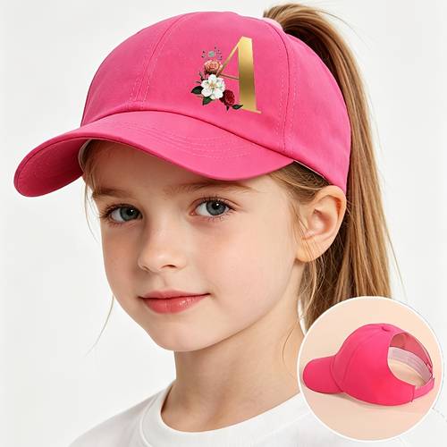 golden floral print new adjustable kids baseball cap capybara print design breathable sun hat for boys and girls ages 3 7 for spring summer beach vacations and outdoor activities machine washable rose red accessory
