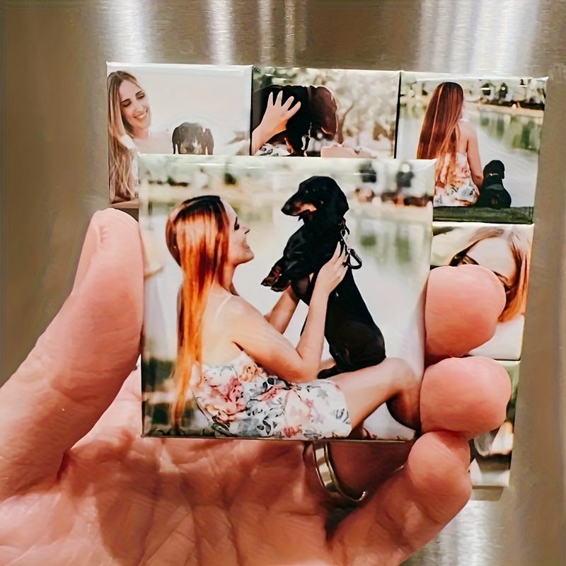 TEMU A Customizable Set Of 10 Fridge Magnets - Perfect For Printing Camping Photos Of Pets Or Designs Featuring Dog Hiking Gear, Making It An For