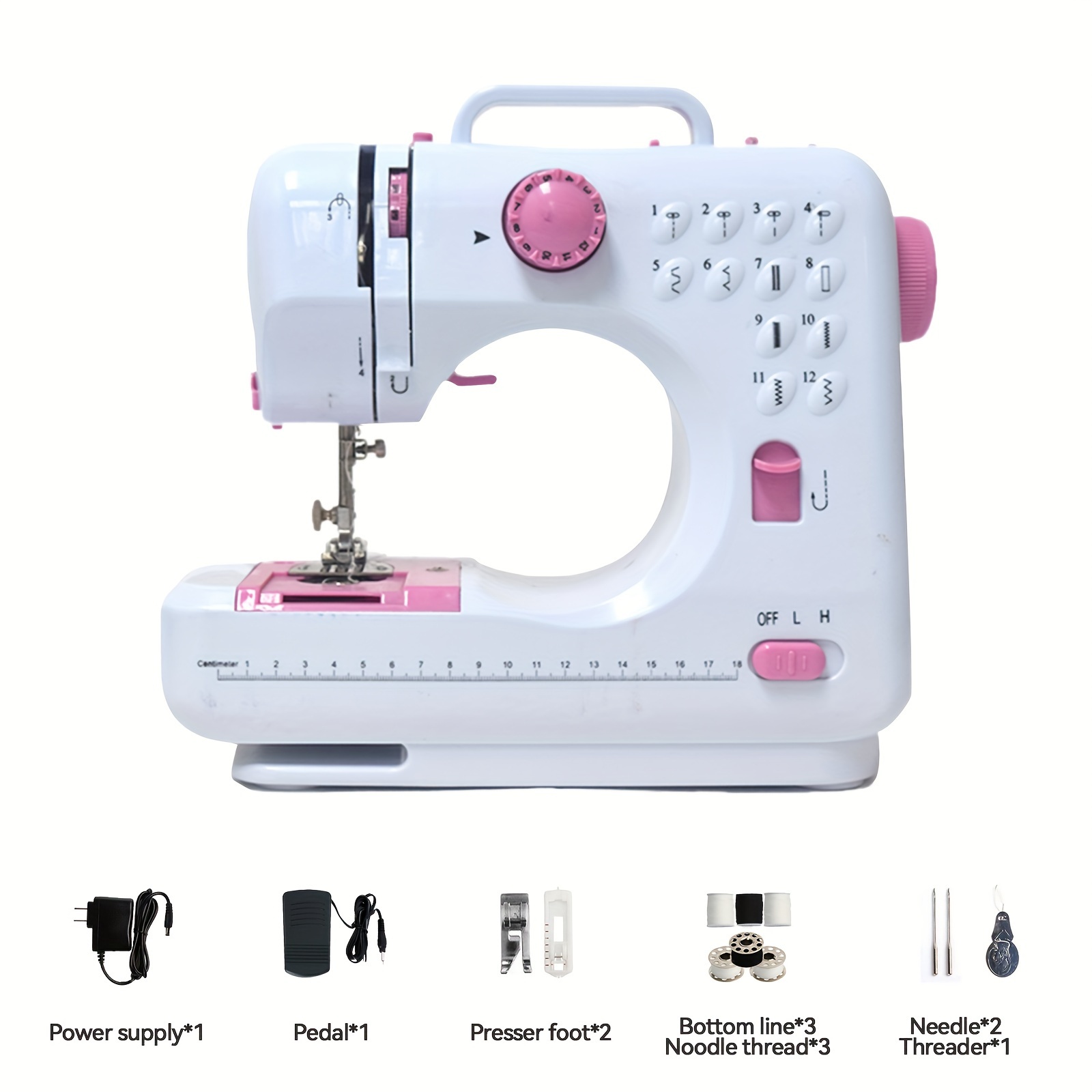 

Electric Sewing Machine Portable, Multifunctional 12 Built-in Stitches Sewing Machine With Light And Adjustable Sewing Speed, Household Sewing Crafting Machine (pink, Blue, Purple Optional)
