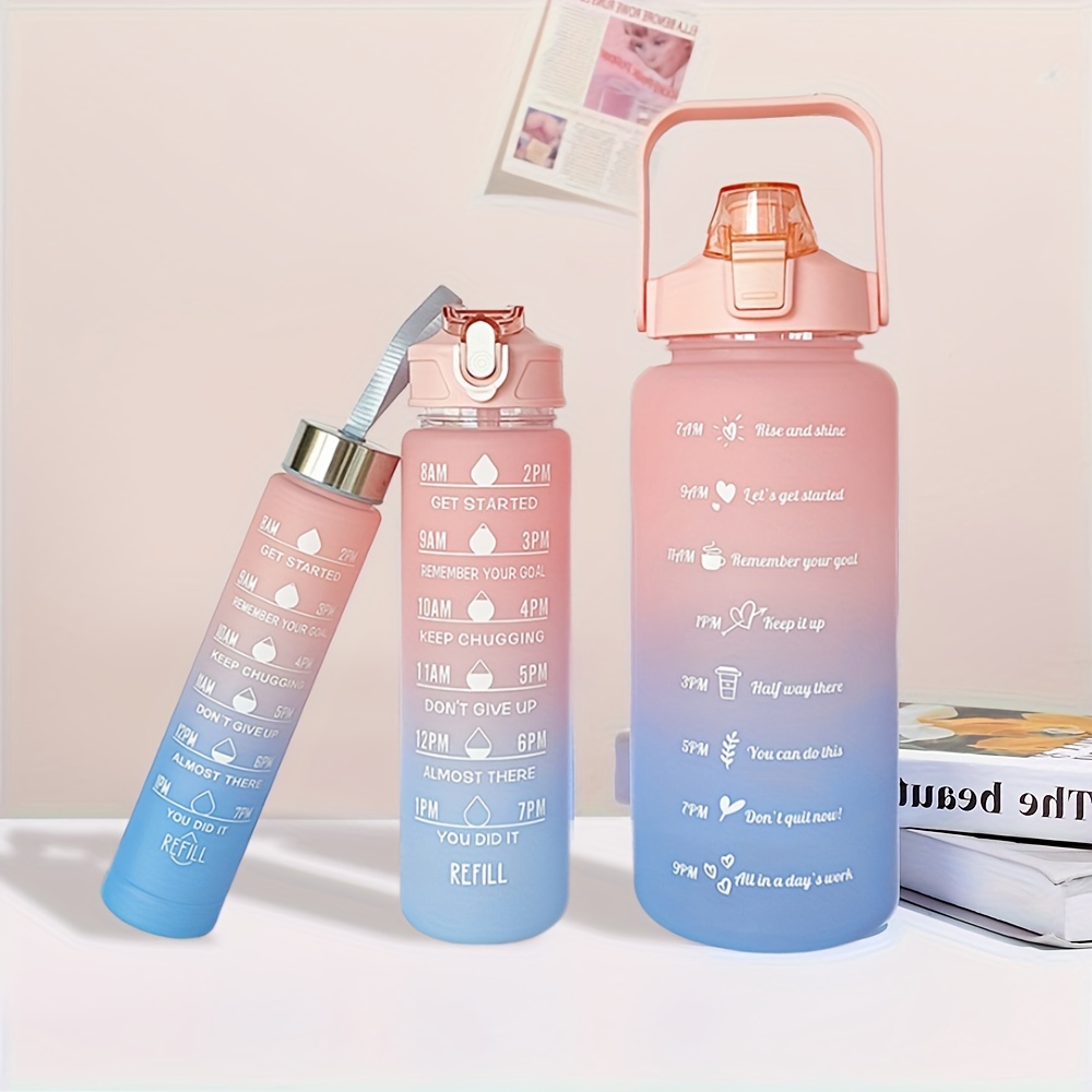 3-pack Motivational Water Bottles With Time Marker, 67.63oz/25.36oz/9 ...