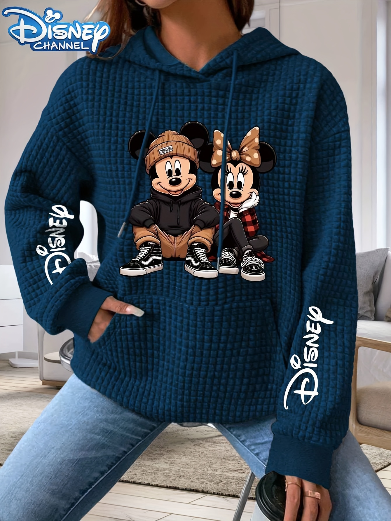 Dames Mickey & Minnie Mouse Officieel Gelicentieerde Hoodie - Iconisch Koppel Matching Sweatshirt met Minnie's Strik & Mickey Oren, All-Season Casual Pullover, Wasmachinebestendig (Kostuumfeest Outfit)
