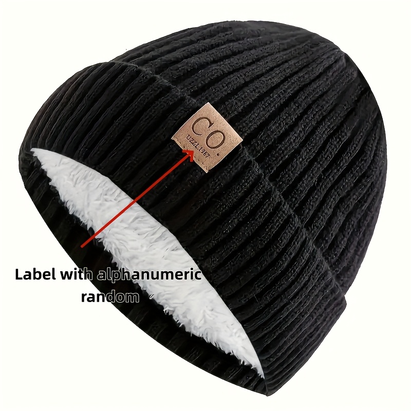 TEMU 2026 Nieuwe Fleece Gebreide Muts Winter Warme Hoed Verdikte Voering Fleece Gevoerde Pullover Hoed Outdoor Koude Bescherming Koppels Stijl Koude