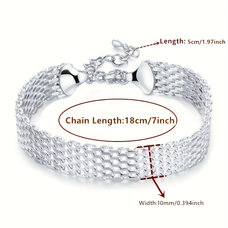 10mm S925 Sterling Silvery Braided Bracelet