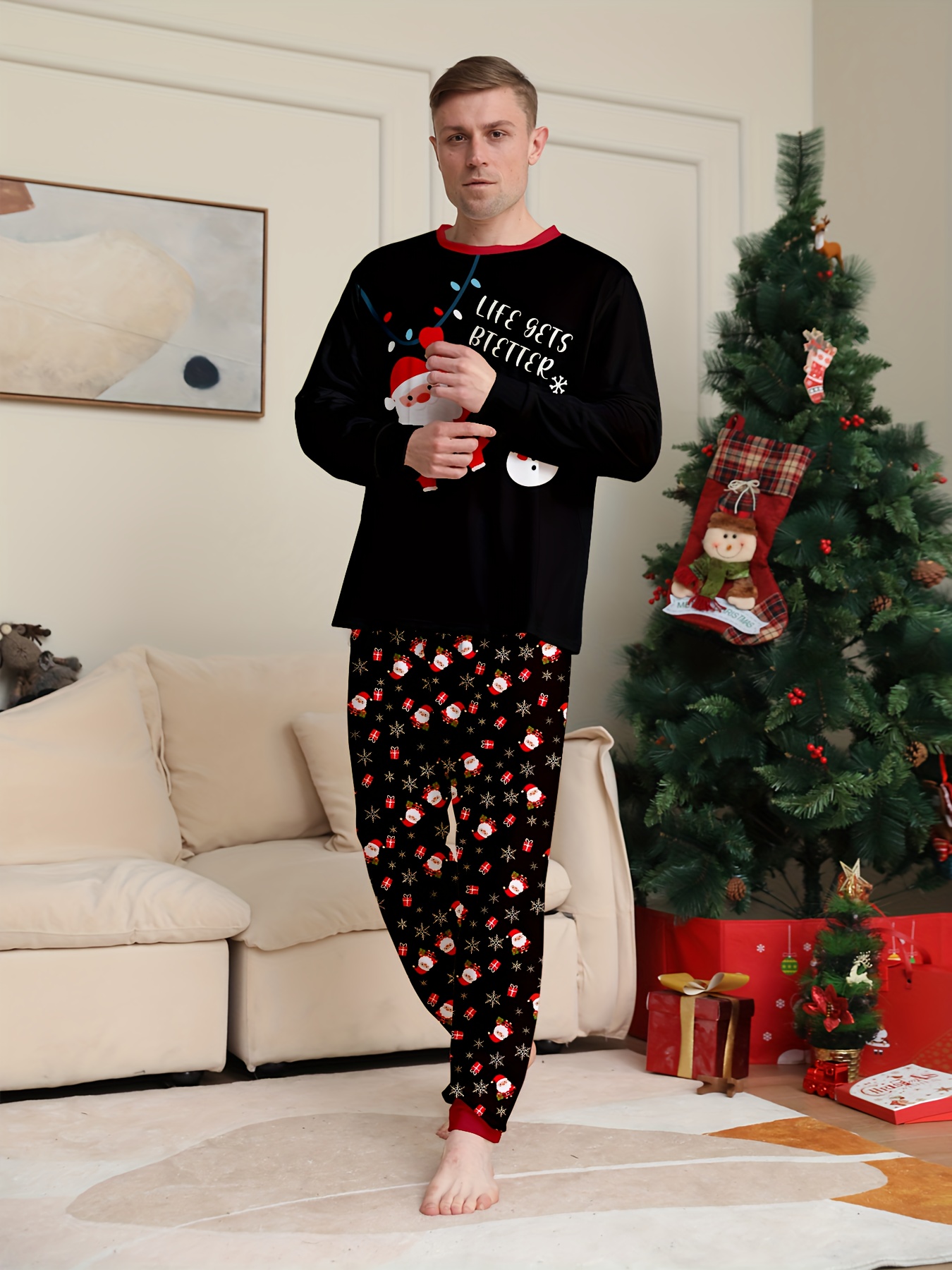 nuovi pigiami natalizi stampa natale snowman Temu Switzerland