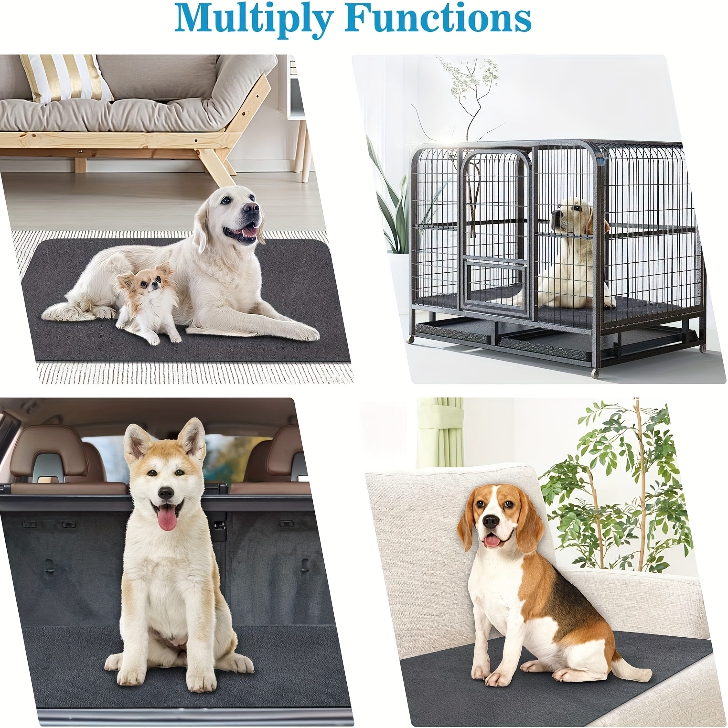 2-Pack Extra-Large Reusable Dog Potty Pads, Non-Slip Washable Mats for Floor, Crate, Or Playpen, Fast-Absorbent And Durable Pet Whelping Pads for Incontinence, House Training & Holiday Home Cleaning, 88.9X119.38cm, Gray - Image 8