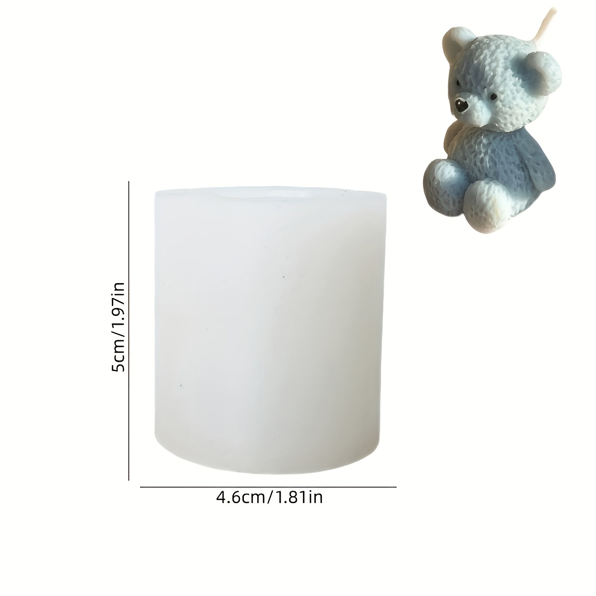 TEMU Molde de Vela de Oso 3D Esponjoso, Molde de Aromaterapia de Animal Tierno, Superficie Irregular para DIY, Arcilla, , Adorno de Mesa, de Cera,