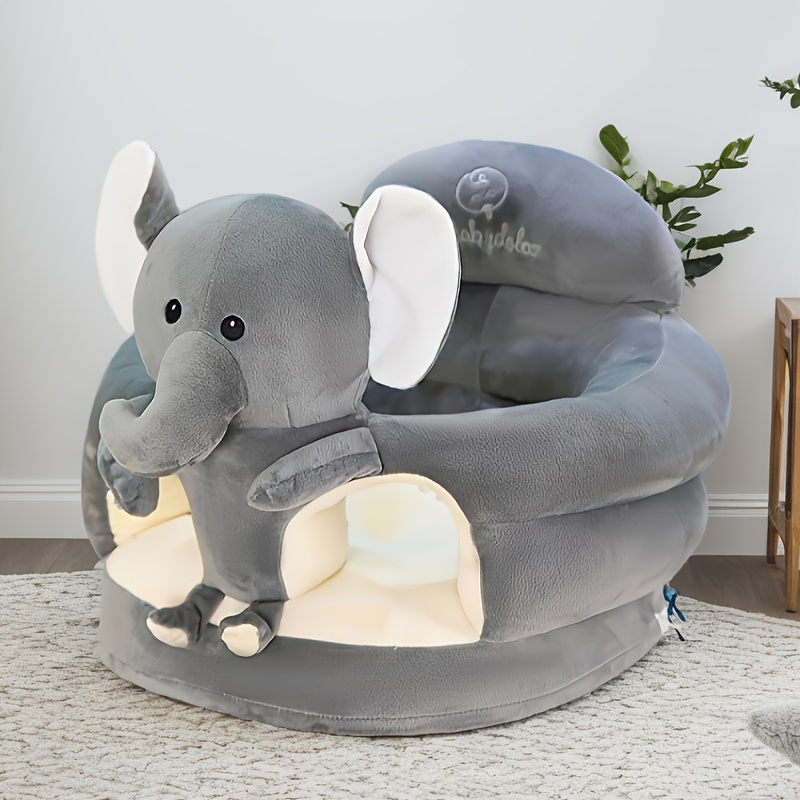   soft plush   chair with backrest green cartoon design pvc material infant support seat for sit and stand practice safe and comfortable learning sofa for     chair